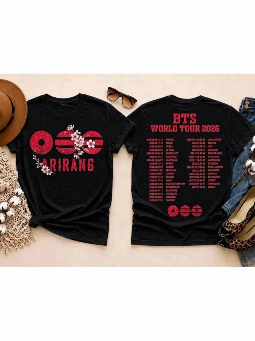 BTS World Tour 2026 Arirang Double-Sided Graphic T-Shirt